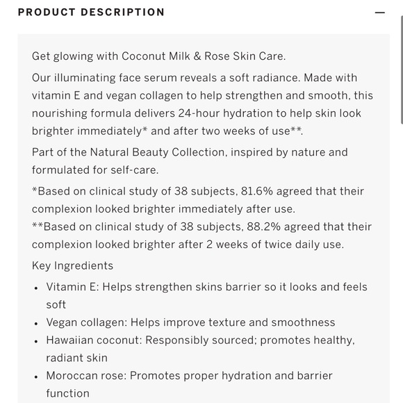 Victoria’s Secret Coconut Milk & Rose Luminous Face Serum - BRAND NEW - Picture 3 of 3